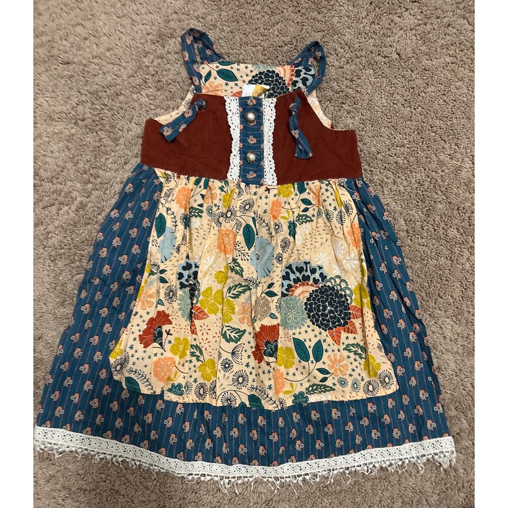HAUTE BABY Girl's Secret Garden Apron Dress Cottagecore USA 7